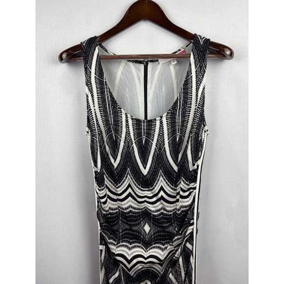 Women’s Tracy Reese Size 10 Black & White Geometric Pattern Tank Dress with a B& - Picture 2 of 7